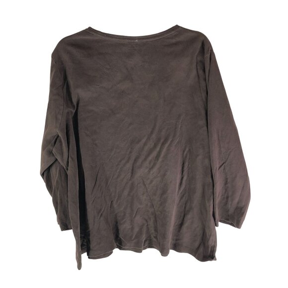 Kim Rogers Womens Perfectly Soft Long Sleeve Top Brown 2X - Picture 2 of 4